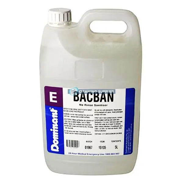 Dominant Bacban No Rinse Sanitiser 5 Litre