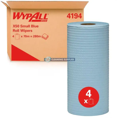 Wypall x50 Small Blue Roll Wipers 4 Rolls
